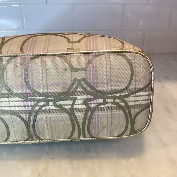 Coach F17209 Signature Plaid Hobo Bag Multicolor - Picture 8 of 15